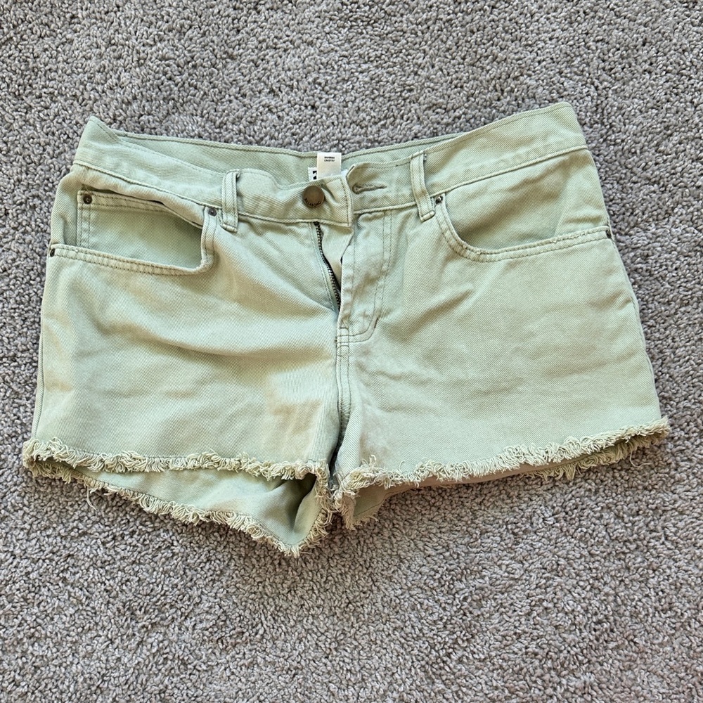 Women's Billabong Green Denim Shorts